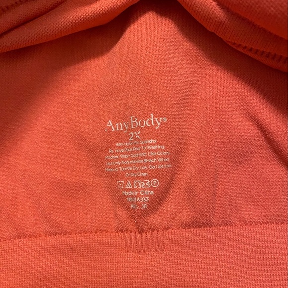 AnyBody Womens Rib Knit Bra Seamless Wireless Wirefree Bra 2X Plus Size coral - Picture 3 of 5